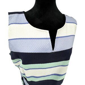 Talbots‎ Sleeveless Textured Sheath Dress Women 16 Old Money Nautical Preppy
